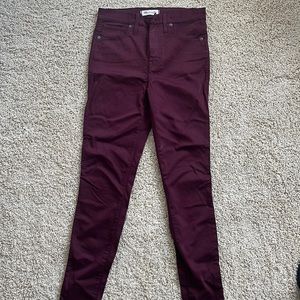 Madewell 10” skinny Jean - burgundy
